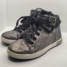 Skechers Kids Shoutouts 84361L Black Silver Glitter Sparkle US 2 Kids Girls