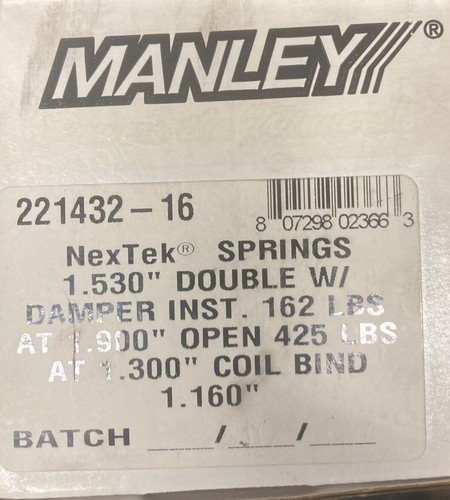 Manley 221432-16 NexTek Series Drag Race Valve Springs 1.530" .630" Lift - Picture 3 of 3