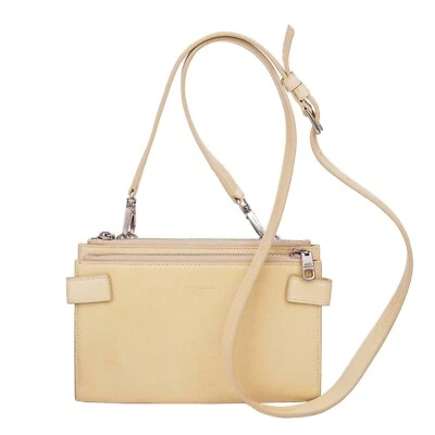 DOLCE & GABBANA Étui En Cuir Unisexe Avec Bandoulière Sac Marron Argent - Photo 1/4