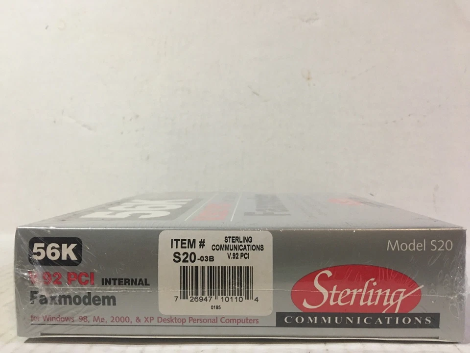 New Sealed Vintage Sterling S20-03B Model S20 V.92 PCI Internal Faxmodem 56K - Image 3 of 4