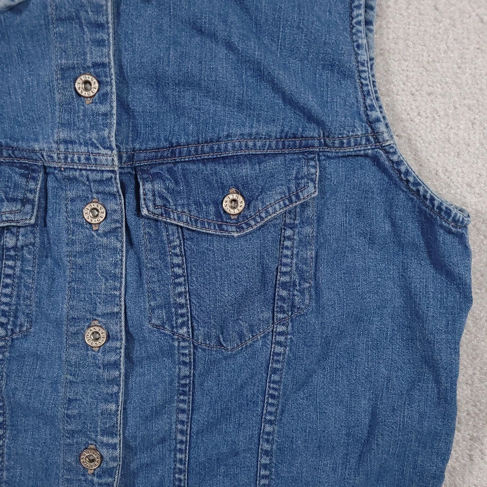 Chaleco vaquero vintage Guess Jeans para mujer pequeño con botones sin mangas vaquera occidental Foto 4 de 4