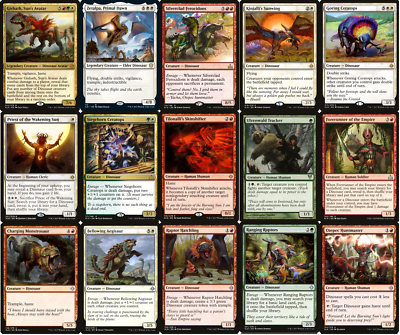 mtg budget dinosaur commander deck ELITE Commander R/G/W Dinosaur Deck - EDH - Gishath - 100 Card - MTG!!