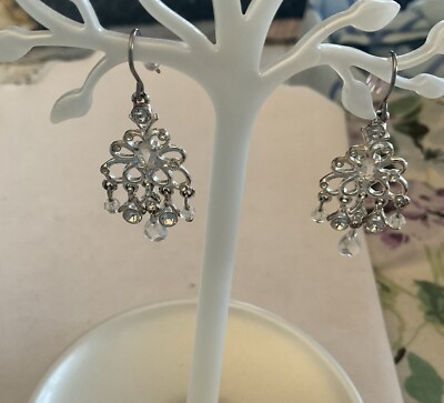 Cellini Sterling Silber Chandelier Ohrringe klare Steine Neu