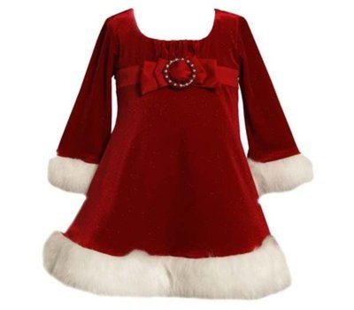 bonnie jean christmas dress size 12 Girls Dress Santa Christmas Bonnie Jean Glitter Sequined Holiday Reg: $70-Siz 16