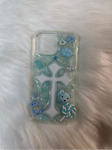 Blue Junk Case With Patch Cross And Charms | eBay