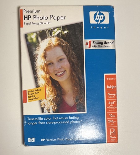 Genuine HP Premium Glossy Inkjet Photo Paper - 60 Sheets 4 x 6" Sealed - 第 1/3 張圖片