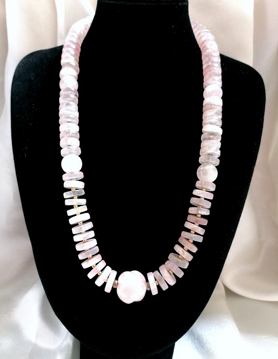 Collana In Argento 925 Con Pendente A Doppia Punta In Quarzo Rosa Naturale, Lunghezza 50 Cm, Pietra Preziosa Grado A, Regalo In Scatola - 4