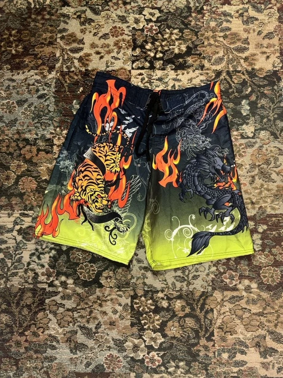 Tattoo Tattoo by Free Spirit Tiger Dragon Flame Board Shorts Size XL
Opens in a new window or tab