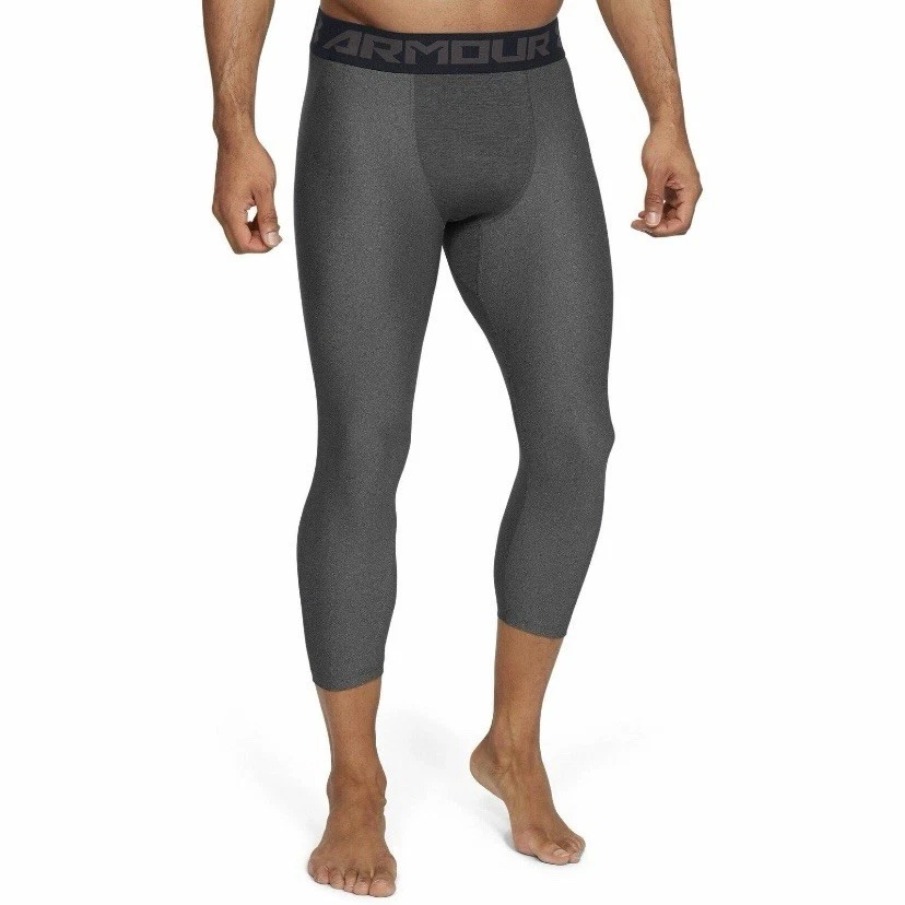 Under Armour HeatGear 3/4 Compression Tights Base Layer Pants Mens S Carbon NEW