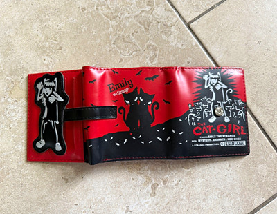 Rare Emily the Strange The Cat Girl Bifold Wallet 90s Y2K Emo Goth