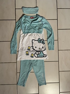 Süßes Hello Kitty Outfit Größe 140/146 Für Sommer Mit Hose, Top, Jacke, Haarband