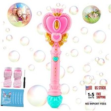 Light Pink Bubble Wand for Kids - Princess Heart Bubble Machine Blower Maker