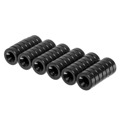 3/8 x 1/8 Inch Neodymium Countersunk Ring Magnets N42 with Black Epoxy (42 Pack) - Image 1 of 3