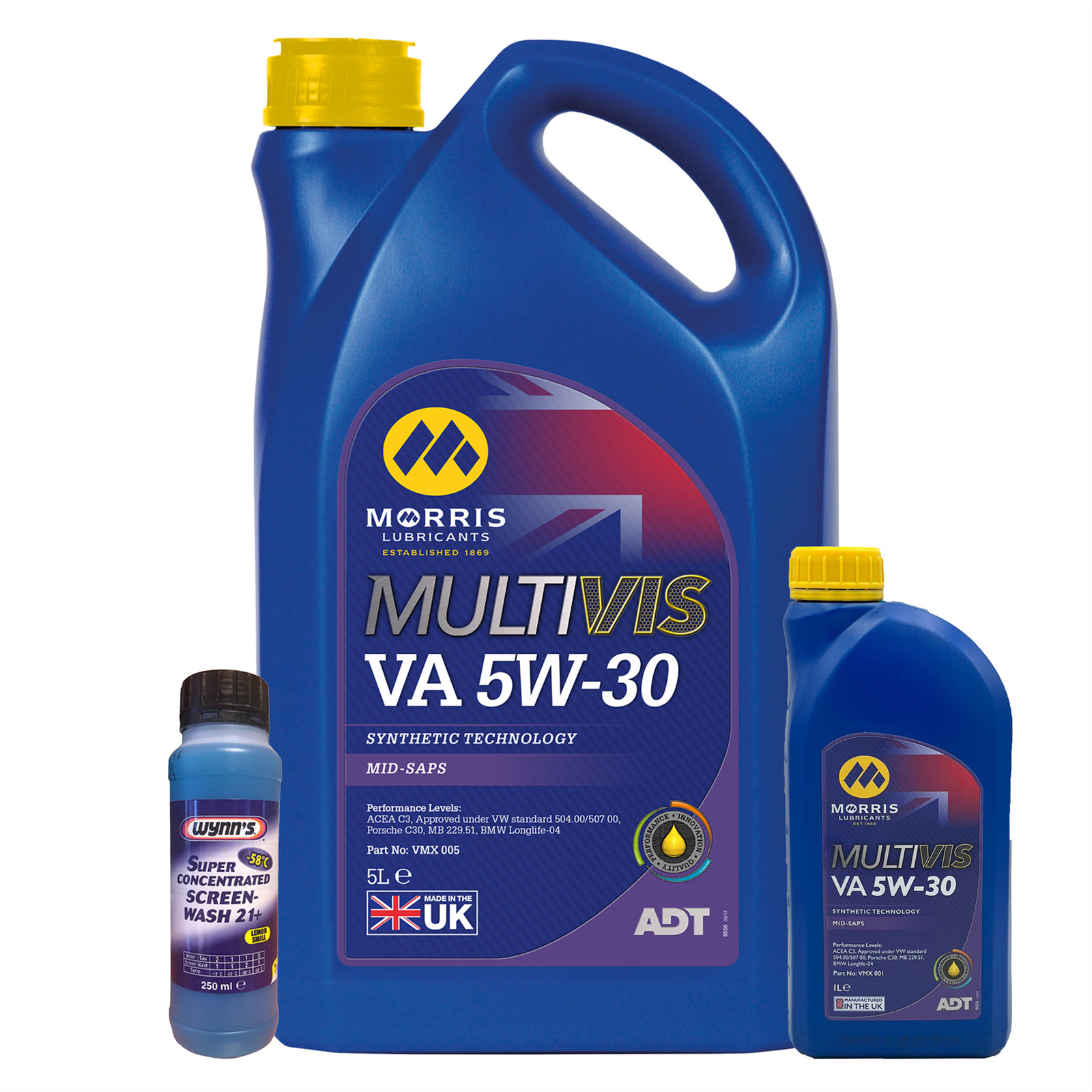 MORRIS 5W-30 C3 vw 504/507 Fully Synthetic Engine Oil Longlife3 6L + Screen Wash - Image 2