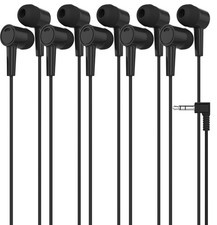 Pack de 5 auriculares con cable de 3,5 mm, color negro