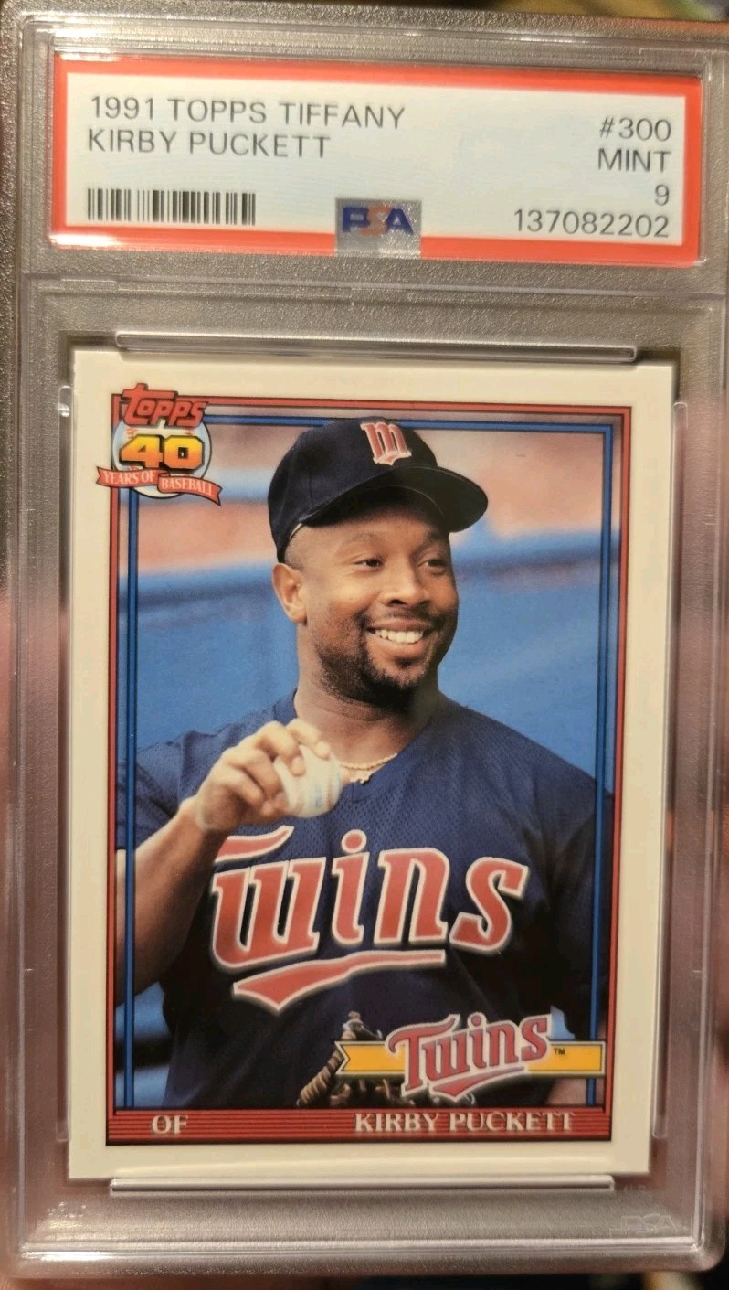 1991 Topps Tiffany #300 Kirby Puckett Minnesota Twins HOF PSA 9 MINT