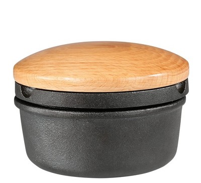 Zassenhaus Cast Iron Spice Grinder Set with Beech Wood Lid, Spice Mill, Herb