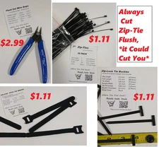 Side Flush Cutters    Zip-Tie & Tie-Wrap Cutter     Cut It Flush, Not Your Flesh