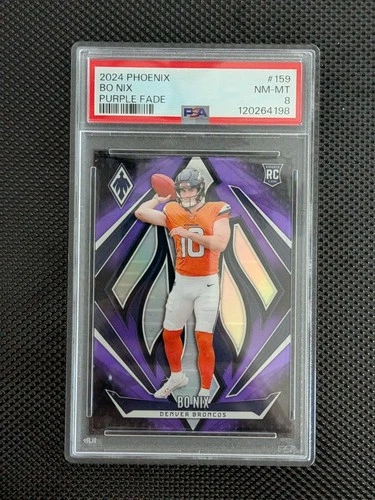 2024 Panini Phoenix - Bo Nix Purple Fade PSA 8 (RC)