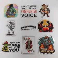 Firefighter Stickers Decals  Lot Of 9 Some Are Adult Themed FREE SHIPPING 