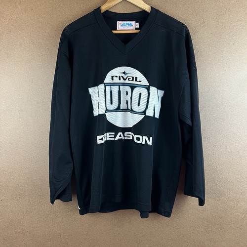 Vintage VTG Alpha Sportswear Easton Rival Huron Hockey Jersey Med Canada