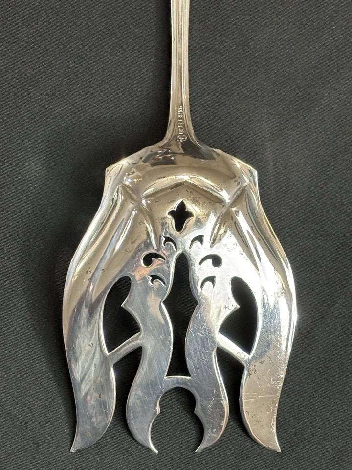 International Silver Asparagus Sterling Server pierced 10 1/2" Devonshire 1914 - Image 2 of 4