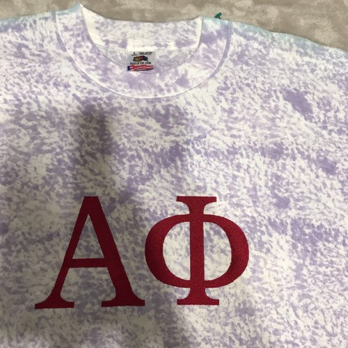 Vintage Alpha Phi Fraternity Sorority T-Shirt Adult Size Large Purple Tie Dye - Picture 9 of 11