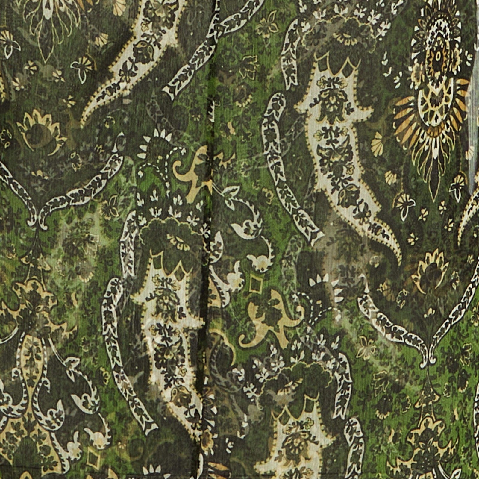 Saint Laurent Paris Green Paisley Print Silk Sheer Maxi Dress M thumbnail 3