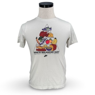 Nike Boys Youth XL Balanced Diet Graphic T-Shirt White Short Sleeve Cotton Tee