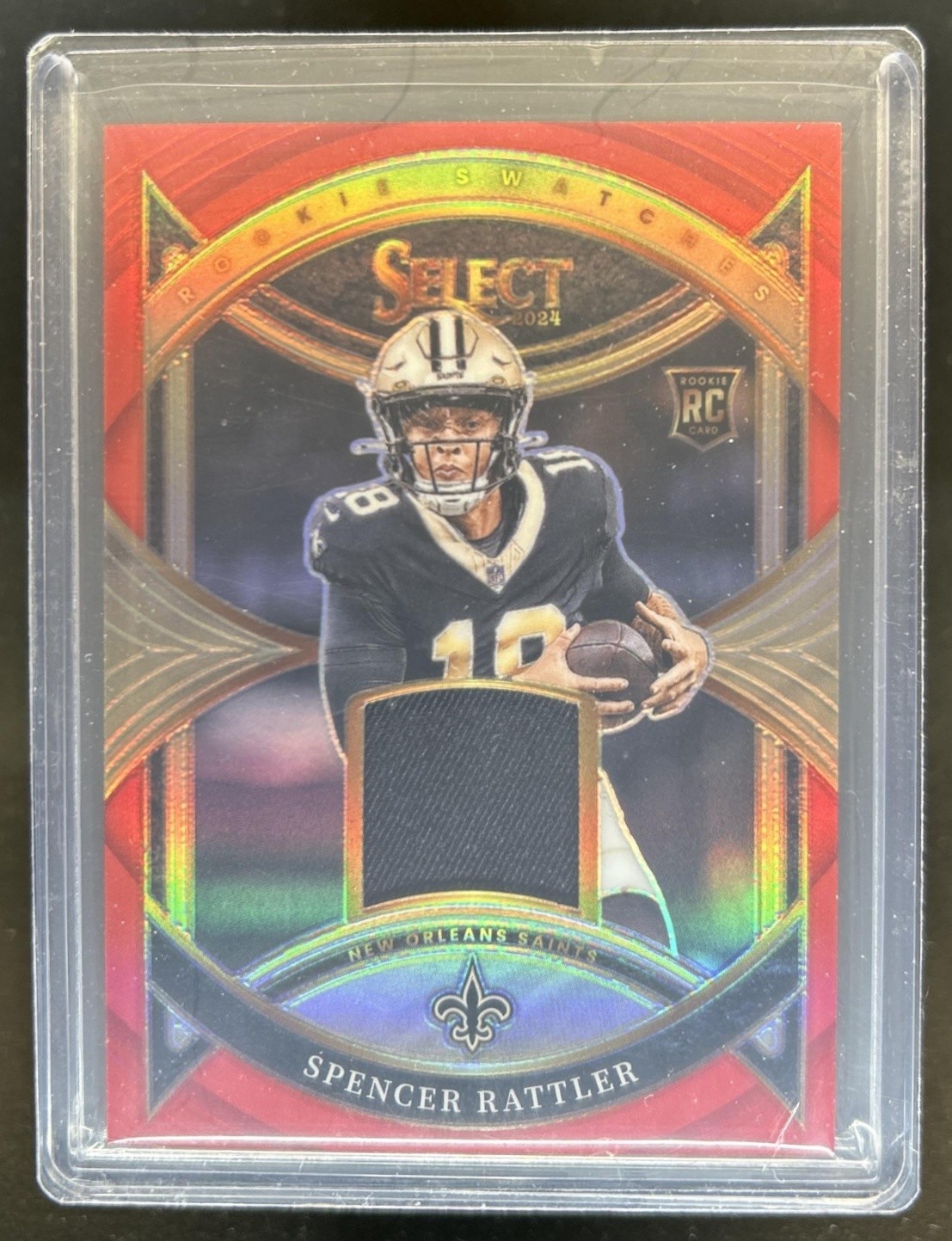 Spencer Rattler Panini Select Rookie Swatches #RSSRR Red