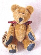 Adorable 1990s Miniature Jointed 2-3/4" T.F. WUZZIES Boyds TEDDY BEAR