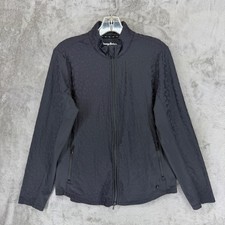 Tommy Bahama IslandZone Womens Medium Black Leopard Jacquard Full Zip Jacket