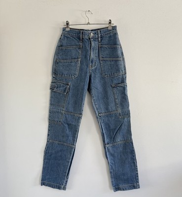 Slvrlake Savior Cargo High Rise Straight Jeans Blau Größe 27 Damen