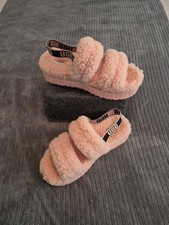  UGG Oh Fluffita Sheepskin Slipper Sandals Pink S/N 1120876 Women's Size 9