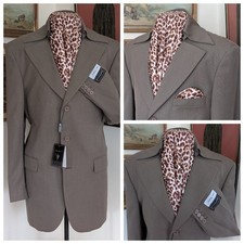 NWT 44R VTG 60s MOD British Invasion 70s ELVIS Style Jumbo STAND-UP COLLAR Coat