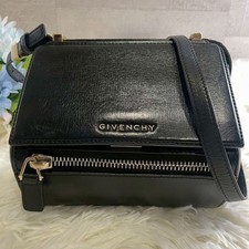 GIVENCHY Pandora Box Mini Shoulder Bag Dark Navy Blue Grained Leather Crossbody
