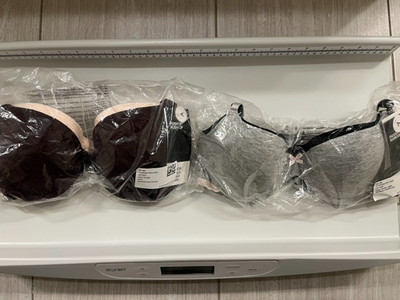 NWT- Lot of 4 H&M Push Up Bras 36A- Wine, Pink, Black, Grey- 36A
