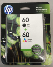 New Genuine HP 60 Black 60 Color Ink Cartridge- 2PK 2022/2023/2024