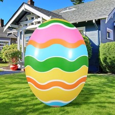6 ft Giant Easter Eggs Inflatable Decorations with LED Lights 72 Inch Large P...