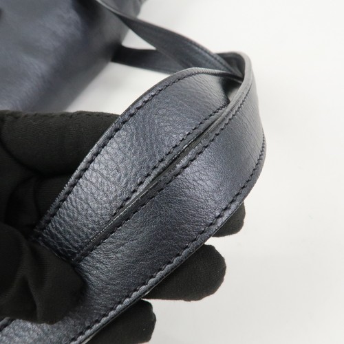PRADA Logo Leather Shoulder Bag Hand Bag Black BR3901 Authentic Used F/S - Picture 7 of 24