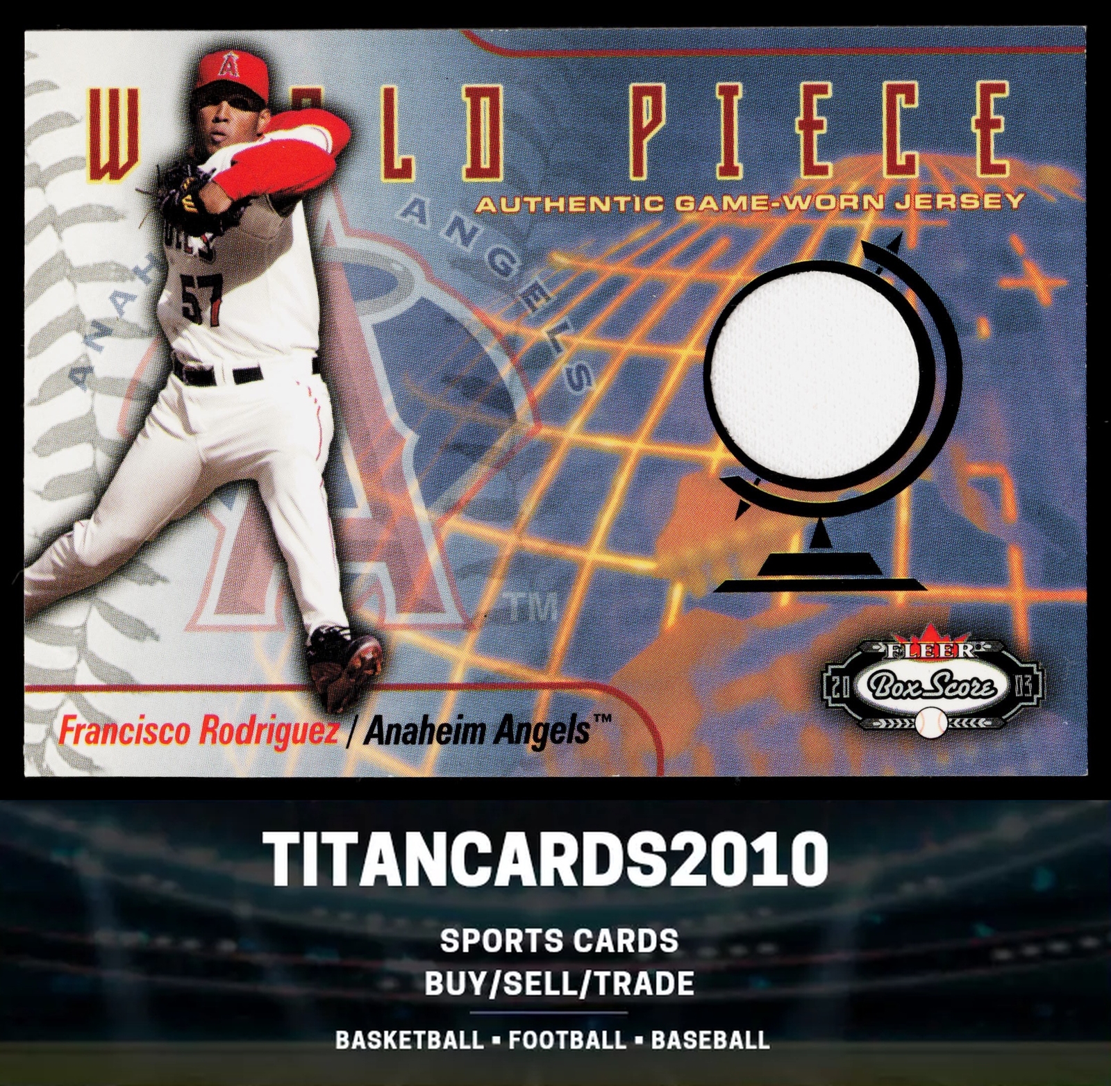 Francisco Rodriguez Anaheim Angels 2003 Fleer Box Score World Piece Game-Worn