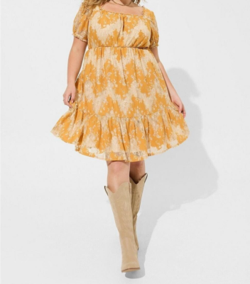 Torrid Mini Two Tone Lace Tiered Babydoll Dress Yellow 0 L 12 #G35433 | eBay