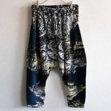 HOMME PLISSE ISSEY MIYAKE men's Japanese pattern pleated sarouel pants 2 USED