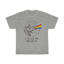 Jesus on a Dinosaur I want to believe Unisex Heavy Cotton Tee TE1369