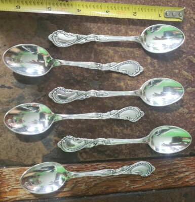   SET OF 6 BEAUTIFUL ART NOUVEAU SWEDEN GAB EX.P.NS.ALP 5'OCLOCK TEA   SPOONS 