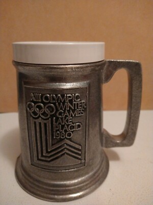 XIII Olympic Winter Games 1980 Pewter Tankard Stein Mug Lake Placid 