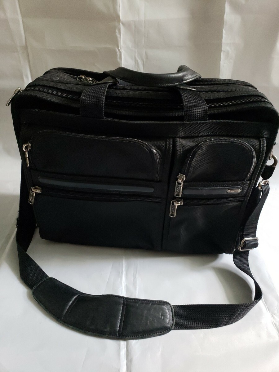 TUMI 26160D4 BLACK BALLISTIC NYLON & LEATHER Expandable Laptop
