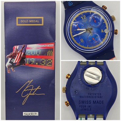 Swatch Special Chrono ''Gold Medal''   Michael Johnson (SCZ400)   1997 NUOVO NOS