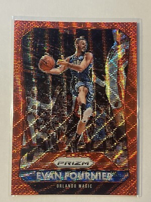 Evan Fournier #'d /350 - 2015-16 Panini Prizm Red Ruby Wave SP #226 Magic