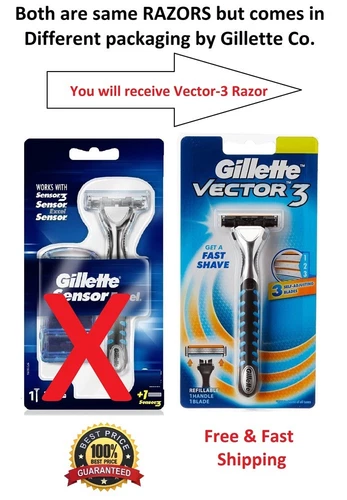 Gillette V3 Razor Handle Fits Sensor 3 Excel Men Women blades Refills Cartridges
